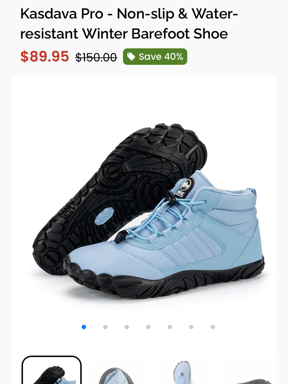 NWT Hike Footwear Light Blue Barefoot Style Hiking Boots Size 9 - Picture 6 of 7